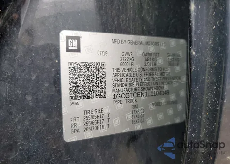 2020 Chevrolet Colorado Lt из США, поврежденный, VIN 1GCGTCEN1L1104149